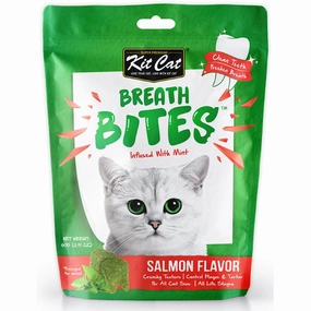 5 FOR $14: Kit Cat Breath Bites Mint & Salmon Flavour Dental Cat Treats 60g pet health pet wellness pet pain relief pet probiotic pet calming