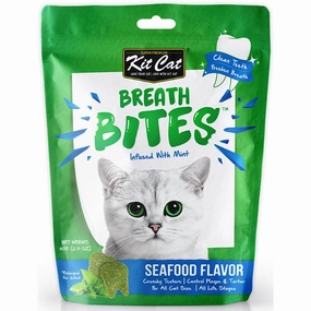 5 FOR $14: Kit Cat Breath Bites Mint & Seafood Flavour Dental Cat Treats 60g dog chew toys dog dental chews durable chew toys puppy chew toy bone chew