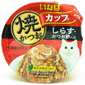 6 FOR $13: Ciao Grilled Skipjack Tuna In Gravy With Whitebait & Dried Bonito Topping Cup Cat Food 70g dry cat food cat treats grain free cat food kitten treats cat dental treats
