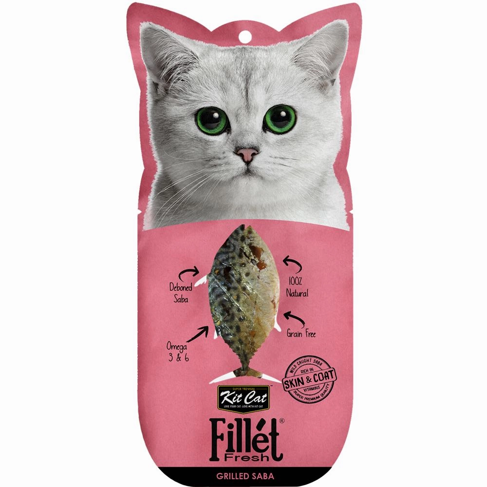 6 FOR $13: Kit Cat Fillet Fresh Grilled Mackerel Cat Treat 30g cat snacks catnip treats healthy cat food cat reward treats low calorie cat food