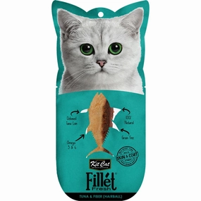 6 FOR $13: Kit Cat Fillet Fresh Tuna & Fiber (Hairball) Fish Cat Treat 30g cat snacks catnip treats healthy cat food cat reward treats low calorie cat food