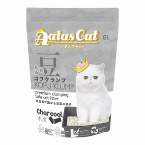 6 FOR $45: Aatas Cat Kofu Klump Tofu Cat Litter (Charcoal) 6L kitten supplies kitten toys kitten food kitten litter box kitten bed