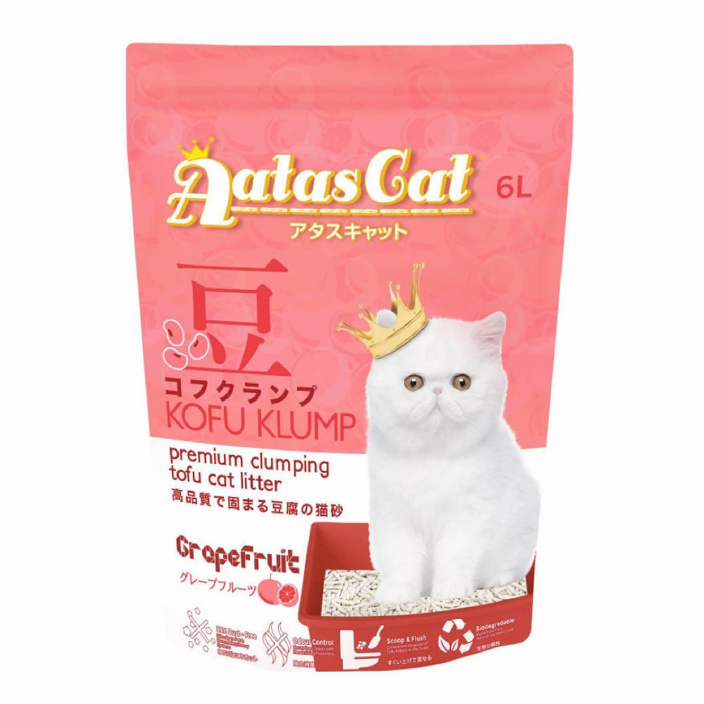 6 FOR $45: Aatas Cat Kofu Klump Tofu Cat Litter (Grapefruit) 6L pet health pet wellness pet pain relief pet probiotic pet calming