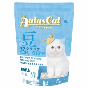 6 FOR $45: Aatas Cat Kofu Klump Tofu Cat Litter (Milk) 6L kitten supplies kitten toys kitten food kitten litter box kitten bed
