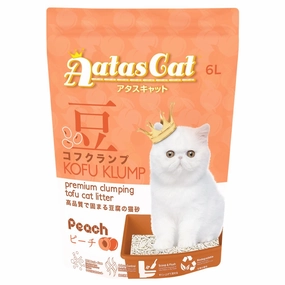 6 FOR $45: Aatas Cat Kofu Klump Tofu Cat Litter (Peach) 6L pet health pet wellness pet pain relief pet probiotic pet calming