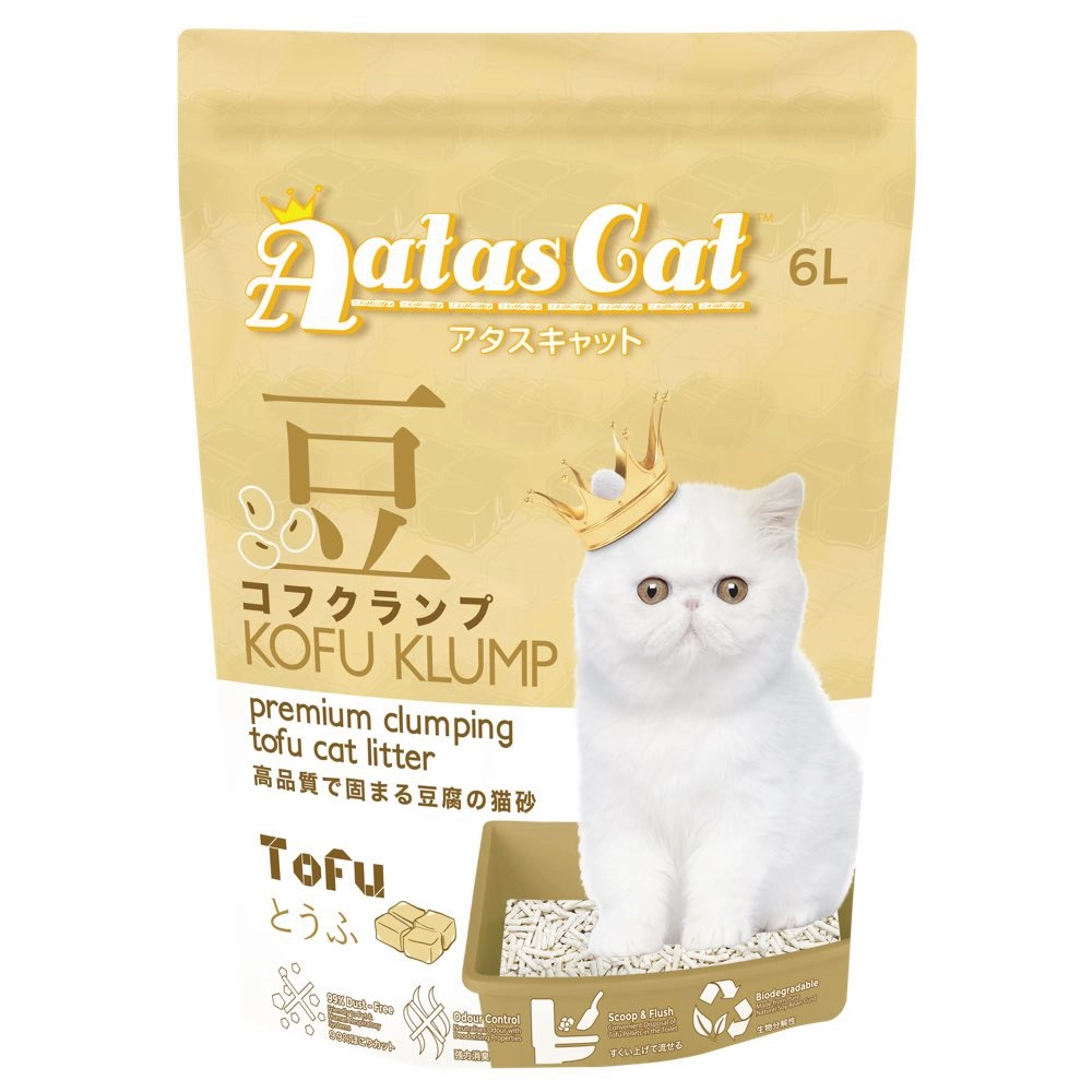 6 FOR $45: Aatas Cat Kofu Klump Tofu Cat Litter (Tofu) 6L pet health pet wellness pet pain relief pet probiotic pet calming