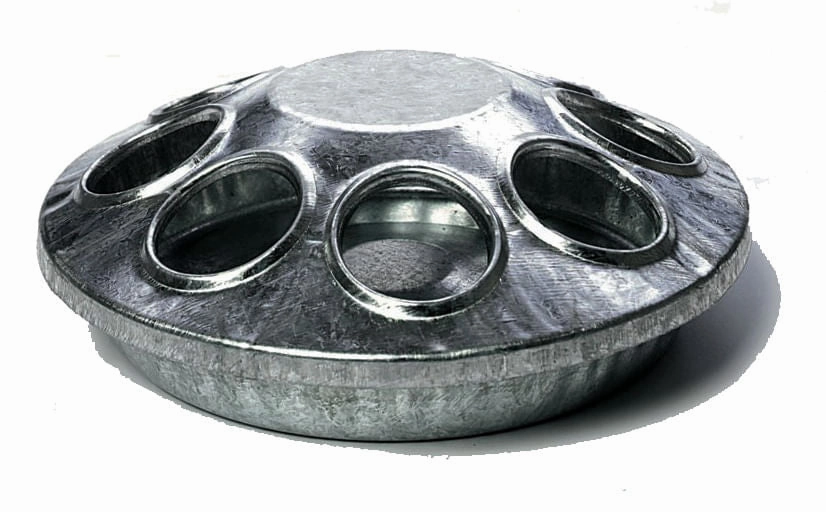 8-Hole Galvanized Chick Feeder