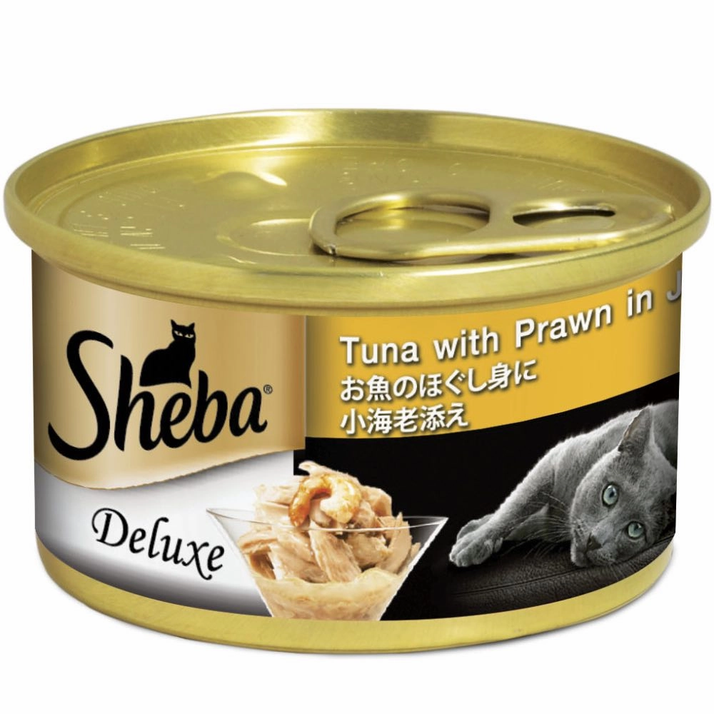 $10 OFF 24 cans: Sheba Tuna With Prawn In Jelly Adult Canned Cat Food 85g x 24 cat food cans soft cat food high protein cat food natural cat food senior cat food
