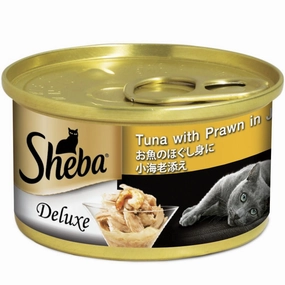 $10 OFF 24 cans: Sheba Tuna With Prawn In Jelly Adult Canned Cat Food 85g x 24 cat food cans soft cat food high protein cat food natural cat food senior cat food