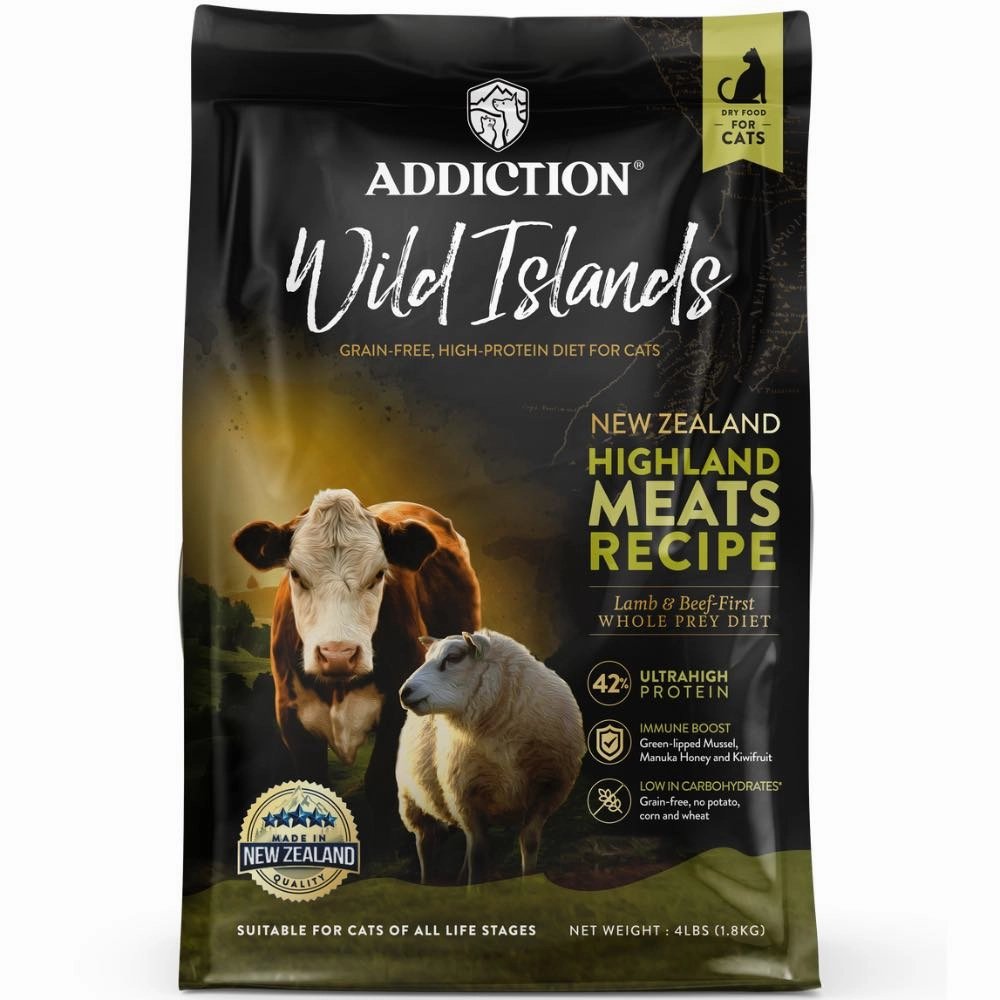 '26% OFF   FREE CANNED FOOD/SCOOP': Addiction Wild Islands Highland Meats Recipe Lamb & Beef Grain-Free Dry Cat Food kitten food wet kitten food kitten milk kitten treats grain free kitten food