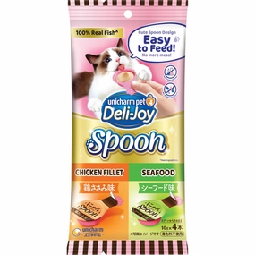 $2 OFF (Exp Oct 25): Unicharm Deli-Joy Spoon Chicken Fillet & Seafood Creamy Cat Treats 40g cat general supplies cat toys cat grooming cat food cat litter
