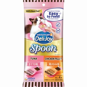$2 OFF (Exp Oct 25): Unicharm Deli-Joy Spoon Tuna & Chicken Fillet Creamy Cat Treats 40g cat general supplies cat toys cat grooming cat food cat litter
