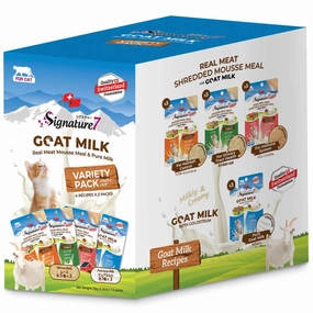 $2 OFF: Signature7 Goat Milk Pouch Cat Food Variety Pack 840g (12 x70g) cat food cans soft cat food high protein cat food natural cat food senior cat food