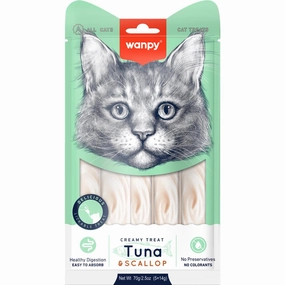 '3 FOR $6 (Exp3Jul25)': Wanpy Creamy Tuna & Scallop Liquid Cat Treats 70g dog chew toys dog dental chews durable chew toys puppy chew toy bone chew