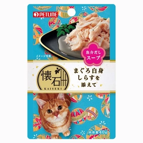 $3 OFF (Exp 7Jul25): Petline Kaiseki Pouch Maguro White Meat with Shirasu Soup Pouch Cat Food 40g x 12 cat general supplies cat toys cat grooming cat food cat litter