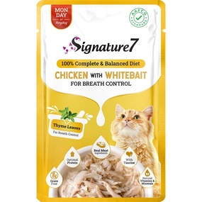 $3 OFF: Signature7 Chicken With Whitebait For Breath Control (Mon) Grain-Free Pouch Cat Food 50g x 12 cat food cans soft cat food high protein cat food natural cat food senior cat food