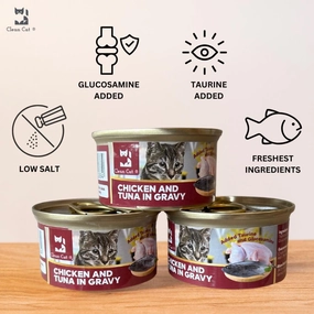 $8 OFF 24 cans: Clean Cat Chicken & Tuna in Gravy Canned Cat Food 80g x 24 cat food cans soft cat food high protein cat food natural cat food senior cat food