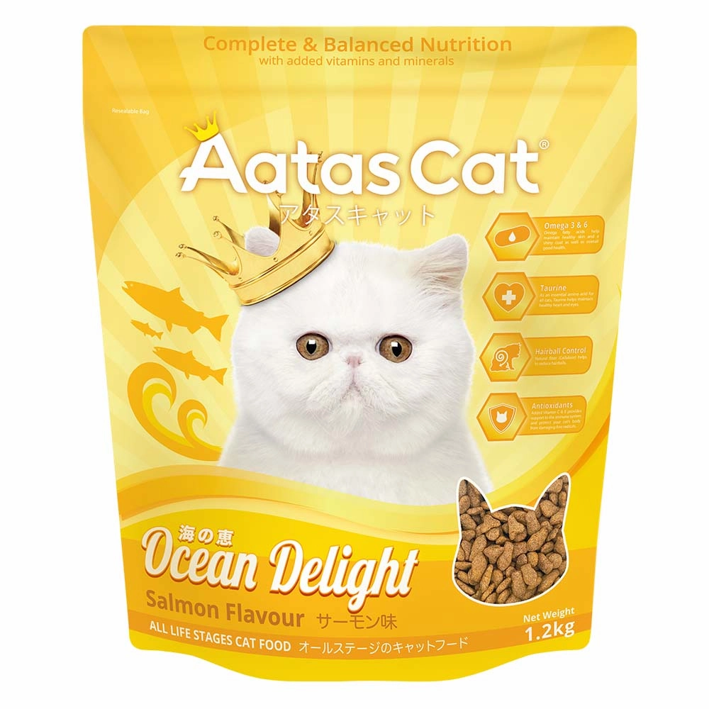 'BUNDLE DEAL': Aatas Cat Ocean Delight Adult Dry Cat Food (Salmon Flavour) 1.2kg kitten food wet kitten food kitten milk kitten treats grain free kitten food