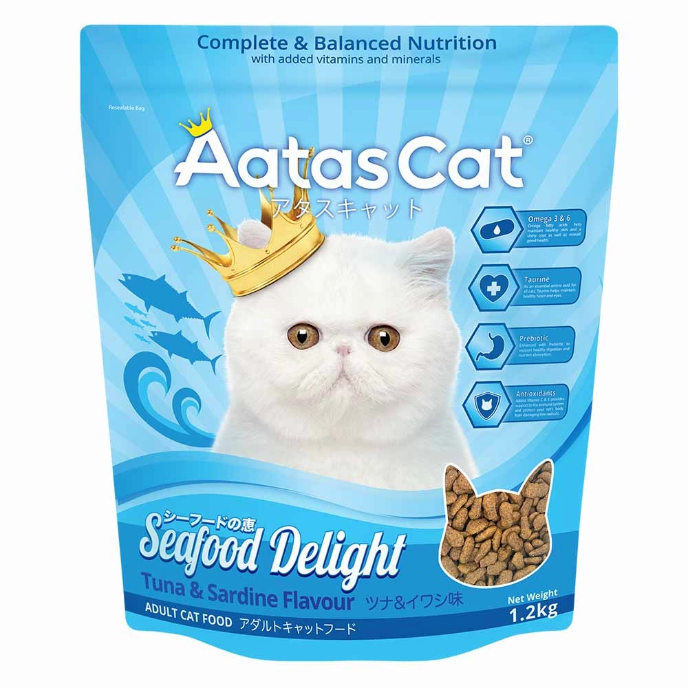 'BUNDLE DEAL': Aatas Cat Seafood Delight Adult Dry Cat Food (Tuna & Sardine Flavour) 1.2kg kitten food wet kitten food kitten milk kitten treats grain free kitten food