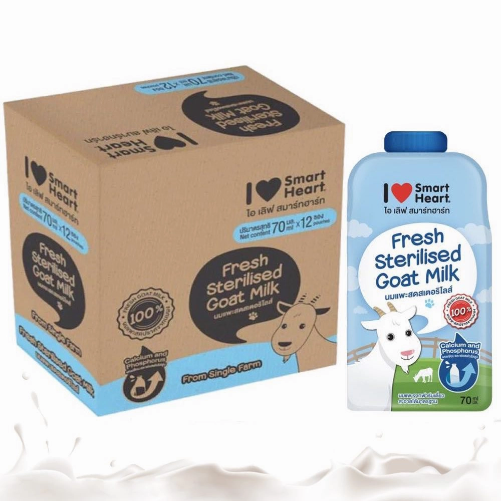 'BUNDLE DEAL': Smartheart Fresh Sterilised Goat Milk For Cats & Dogs (Pouch) 70ml