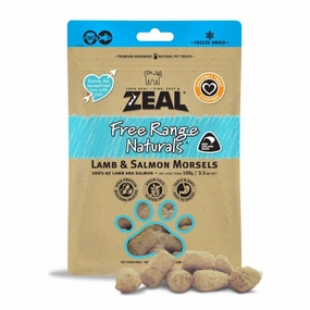 'BUNDLE DEAL (Exp 19Sep25)': Zeal Free Range Naturals Lamb & Salmon Morsels Cat Treats 100g cat snacks catnip treats healthy cat food cat reward treats low calorie cat food