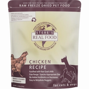 'BUNDLE DEAL FREE FD TREATS': Steve's Real Food Chicken Grain-Free Freeze-Dried Raw Food For Cats & Dogs 20oz cat general supplies cat toys cat grooming cat food cat litter
