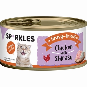 'FREE TREATS w 24cans': Sparkles Gravy-licious Chicken With Shirasu Canned Cat Food 80g x 24 cat general supplies cat toys cat grooming cat food cat litter