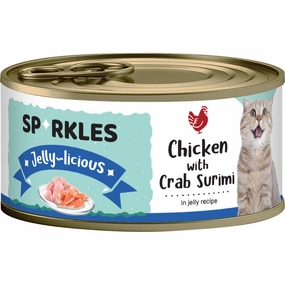 'FREE TREATS w 24cans': Sparkles Jelly-licious Chicken With Crab Surimi Canned Cat Food 80g x 24 cat general supplies cat toys cat grooming cat food cat litter