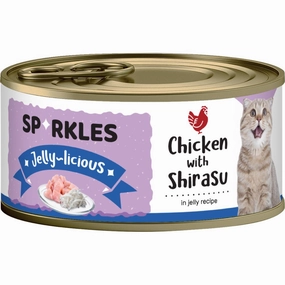 'FREE TREATS w 24cans': Sparkles Jelly-licious Chicken With Shirasu Canned Cat Food 80g x 24 cat food cans soft cat food high protein cat food natural cat food senior cat food