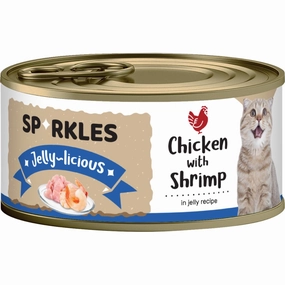 'FREE TREATS w 24cans': Sparkles Jelly-licious Chicken With Shrimp Canned Cat Food 80g x 24 cat food cans soft cat food high protein cat food natural cat food senior cat food