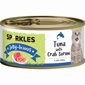'FREE TREATS w 24cans': Sparkles Jelly-licious Tuna With Crab Surimi Canned Cat Food 80g x 24 cat food cans soft cat food high protein cat food natural cat food senior cat food