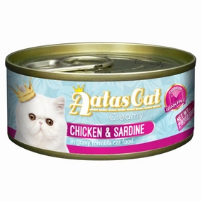 Aatas Cat Creamy Chicken & Sardine In Gravy Canned Cat Food 80g cat food cans soft cat food high protein cat food natural cat food senior cat food