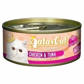 Aatas Cat Creamy Chicken & Tuna In Gravy Canned Cat Food 80g cat food cans soft cat food high protein cat food natural cat food senior cat food