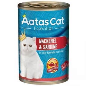 Aatas Cat Essential Mackerel & Sardine In Jelly Canned Cat Food 400g cat food cans soft cat food high protein cat food natural cat food senior cat food