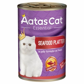 Aatas Cat Essential Seafood Platter In Jelly Canned Cat Food 400g dry cat food cat treats grain free cat food kitten treats cat dental treats