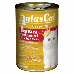 Aatas Cat Essential Tuna Red Meat & Chicken in Jelly Canned Cat Food 400g cat food cans soft cat food high protein cat food natural cat food senior cat food