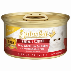 Aatas Cat Finest Daily Defence Hairball Control - Tuna Whole Loin & Chicken in Jelly Canned Cat Food 80g cat food cans soft cat food high protein cat food natural cat food senior cat food