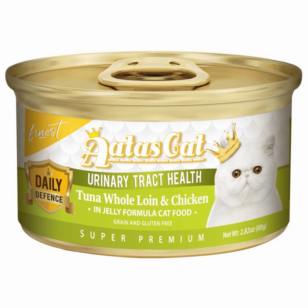 Aatas Cat Finest Daily Defence Urinary Tract Health - Tuna Whole Loin & Chicken in Jelly Canned Cat Food 80g dry cat food cat treats grain free cat food kitten treats cat dental treats