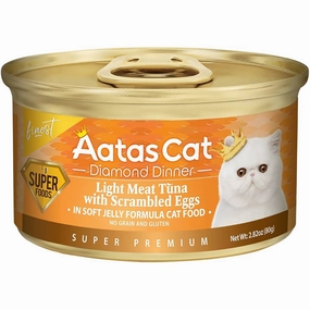 Aatas Cat Finest Diamond Dinner Tuna with Scrambled Eggs in Soft Jelly Canned Cat Food 80g cat food cans soft cat food high protein cat food natural cat food senior cat food