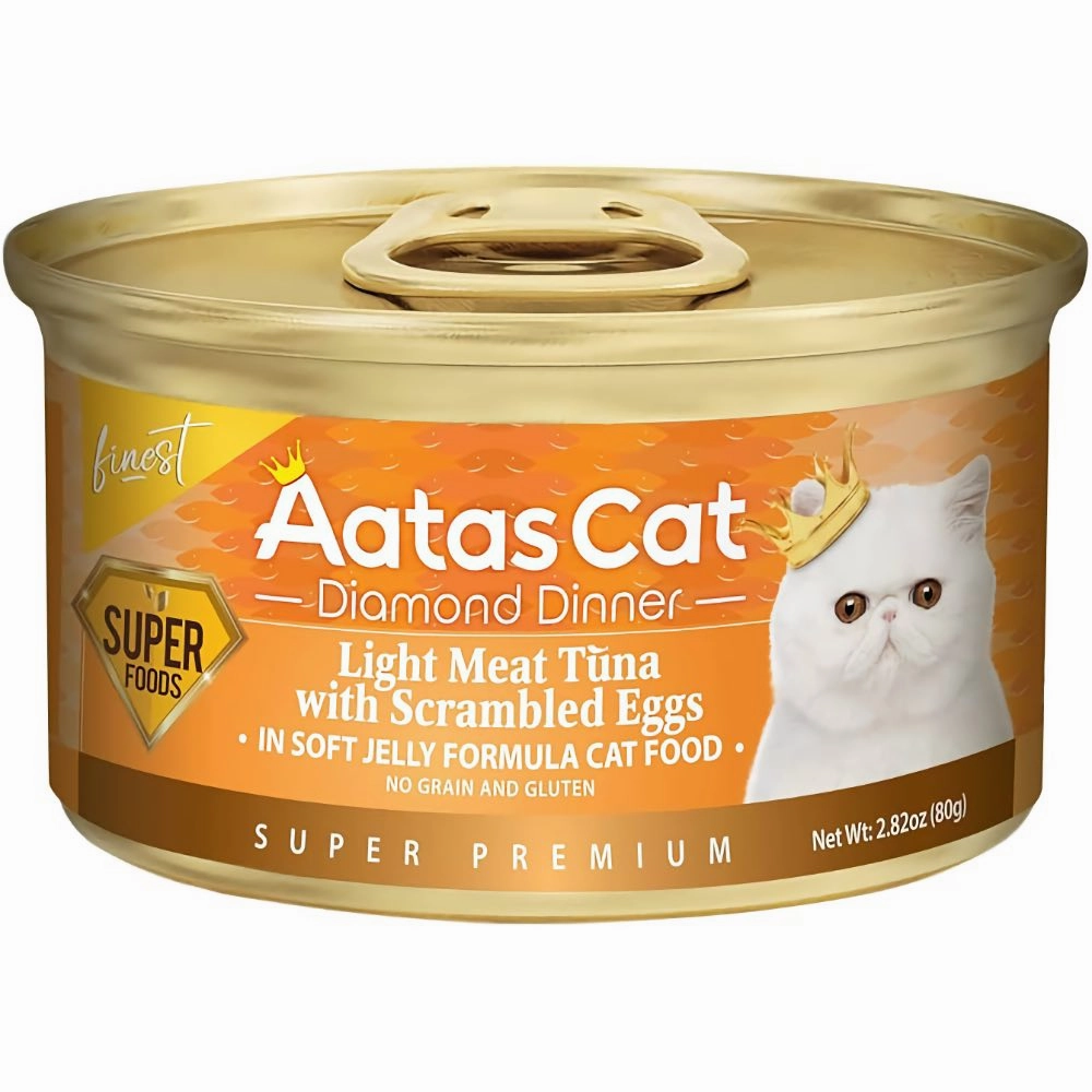 Aatas Cat Finest Diamond Dinner Tuna with Scrambled Eggs in Soft Jelly Canned Cat Food 80g cat food cans soft cat food high protein cat food natural cat food senior cat food