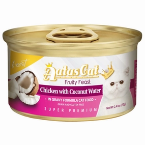 Aatas Cat Finest Fruity Feast Chicken With Coconut Water Canned Cat Food 70g cat food cans soft cat food high protein cat food natural cat food senior cat food