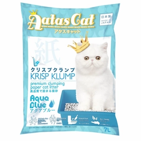 Aatas Cat Krisp Klump Paper Cat Litter Aqua Blue 7L kitten supplies kitten toys kitten food kitten litter box kitten bed