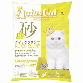 Aatas Cat Kuick Klump Bentonite Cat Litter Lemongrass 10L kitten supplies kitten toys kitten food kitten litter box kitten bed