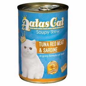 Aatas Cat Soupy Stew Tuna Red Meat With Sardine In Gravy Grain-Free Adult Canned Cat Food 400g cat food cans soft cat food high protein cat food natural cat food senior cat food