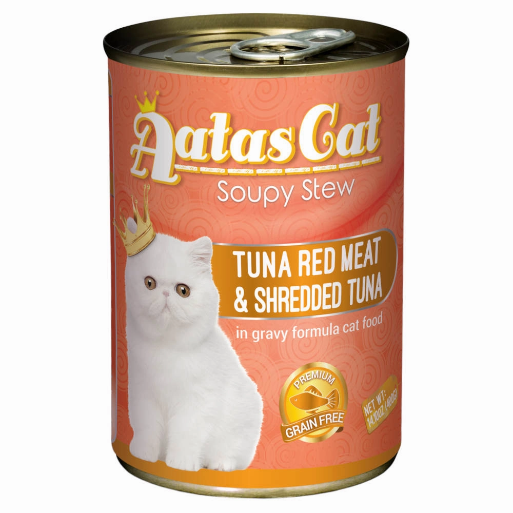 Aatas Cat Soupy Stew Tuna Red Meat With Shredded Tuna In Gravy Grain-Free Adult Canned Cat Food 400g cat food cans soft cat food high protein cat food natural cat food senior cat food