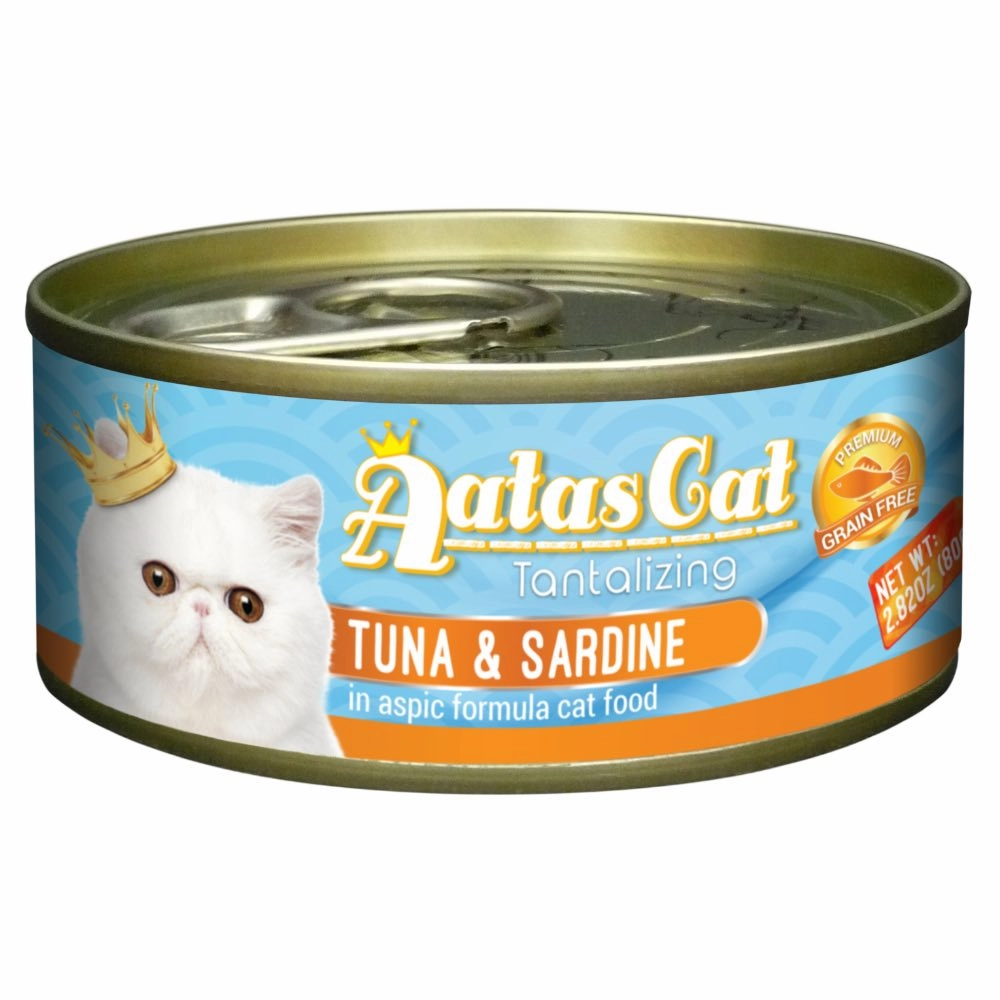Aatas Cat Tantalizing Tuna & Sardine In Aspic Canned Cat Food 80g cat food cans soft cat food high protein cat food natural cat food senior cat food