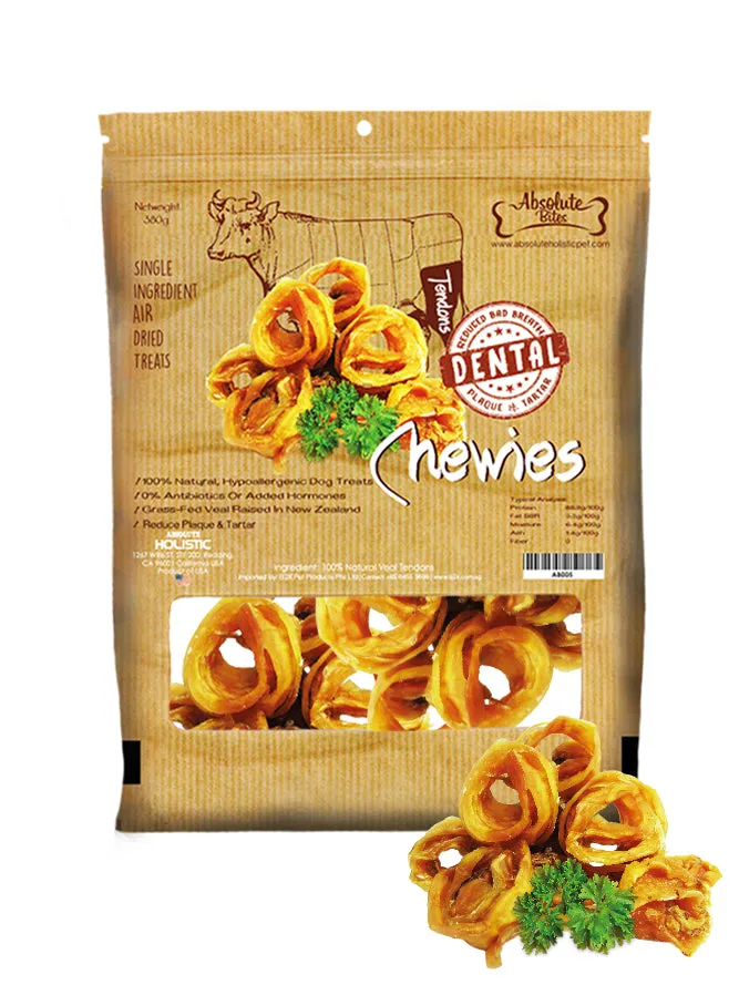 Absolute Bites Air Dried Veal Chewies Dental Dog Treats 340g no pull dog harness nylon dog leash dog walking set dog vest harness pet lead