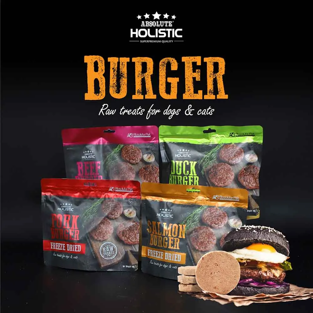Absolute Holistic Duck Burger Freeze Dried Raw Treats for Cats & Dogs 80g