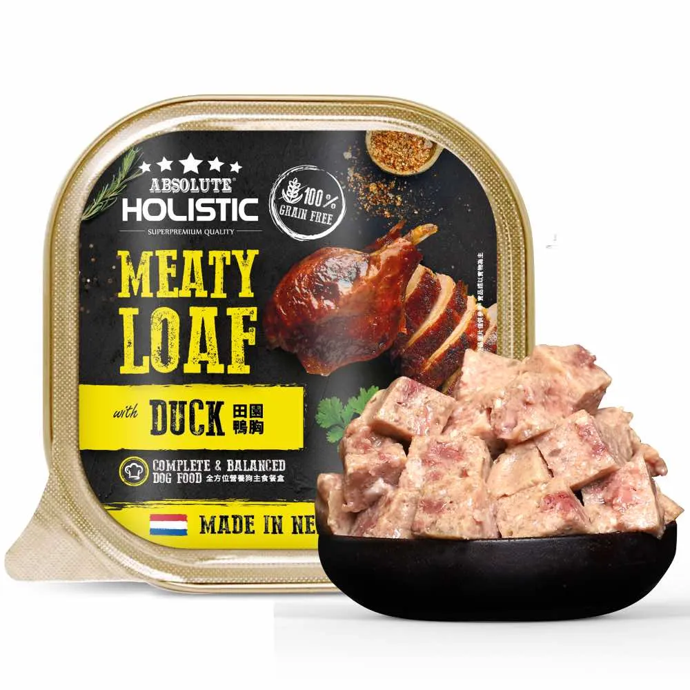 Absolute Holistic Duck Complete & Balanced Meaty Loaf Wet Tray Dog Food 100g dog toys interactive dog toy plush dog toy dog rope toy squeaky toy