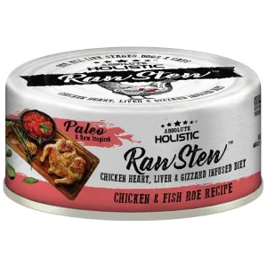 Absolute Holistic Raw Stew Chicken & Fish Roe Grain-Free Canned Cat & Dog Food 80g canned dog food wet dog food grain free dog food dog food with gravy beef dog food